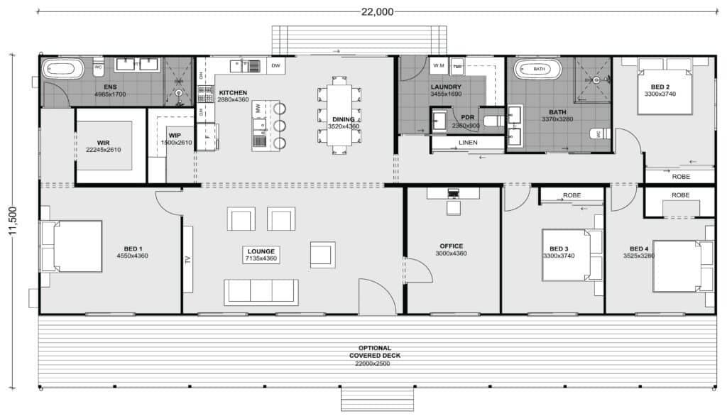 Jindabyne Five Bedroom Floor Plan