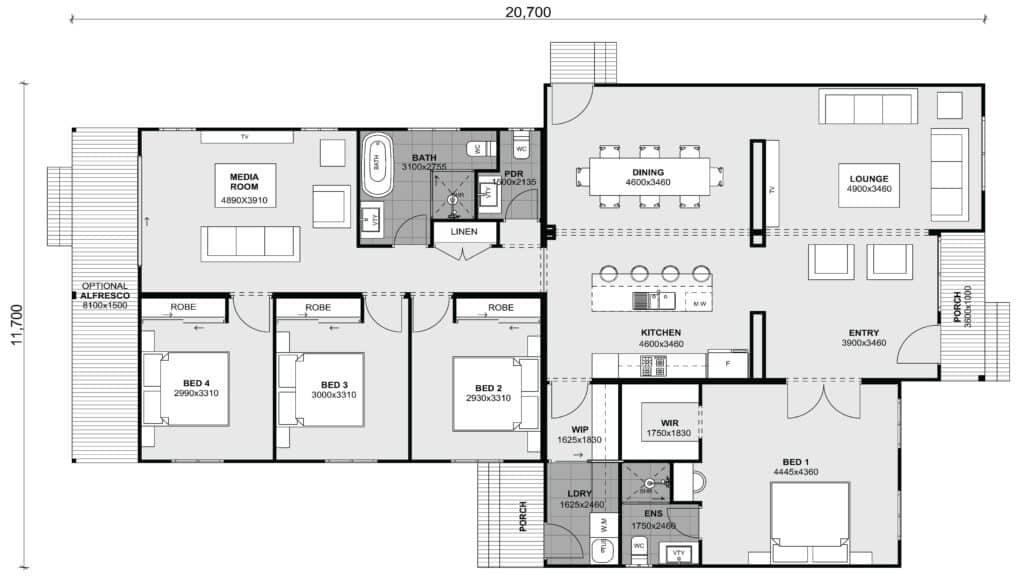 Picton Modern Four Bedroom Home Plan